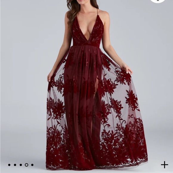 Windsor Women's Floral Maxi Dress Red - Picture 1 of 5